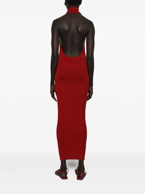 Magda Butrym ribbed halter-neck midi dress - Red