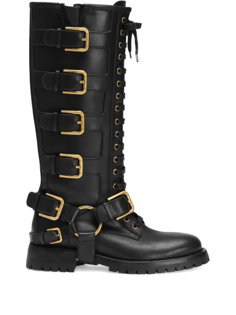 Dolce & Gabbana buckle-embellished knee-high boots - Black - zdjęcie produktu nr 1