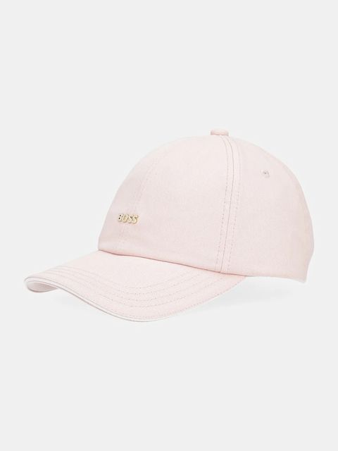 BOSS czapka z daszkiem bawełniana kolor różowy z aplikacją 50533367 - zdjęcie produktu nr 1