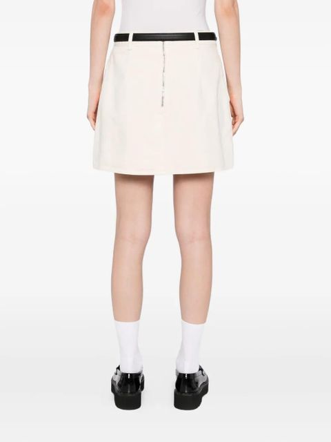 Self-Portrait beaded floral mini skirt - Neutrals