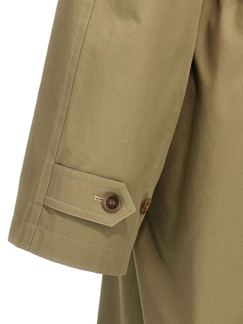 Balenciaga collarless belted cotton trench coat - Neutrals