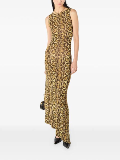 Marine Serre python-print asymmetrical dress - Yellow - zdjęcie produktu nr 2