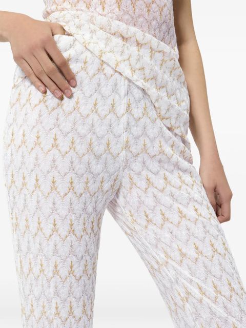 Missoni zigzag-patterned flared trousers - White