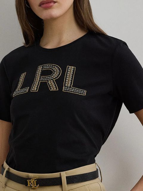 Lauren Ralph Lauren t-shirt bawełniany damski kolor czarny 200971125