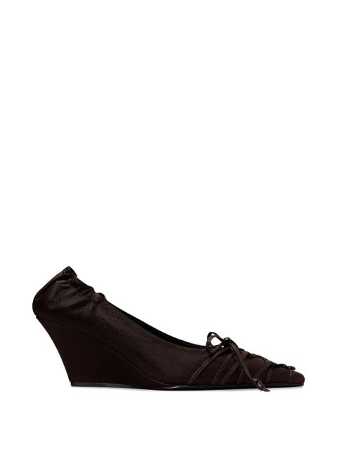 Tory Burch lace-up wedge pumps - Brown - zdjęcie produktu nr 1