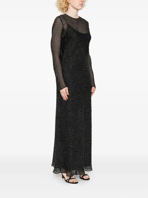 SIR. Lisander polka-dot long-sleeve dress - Black