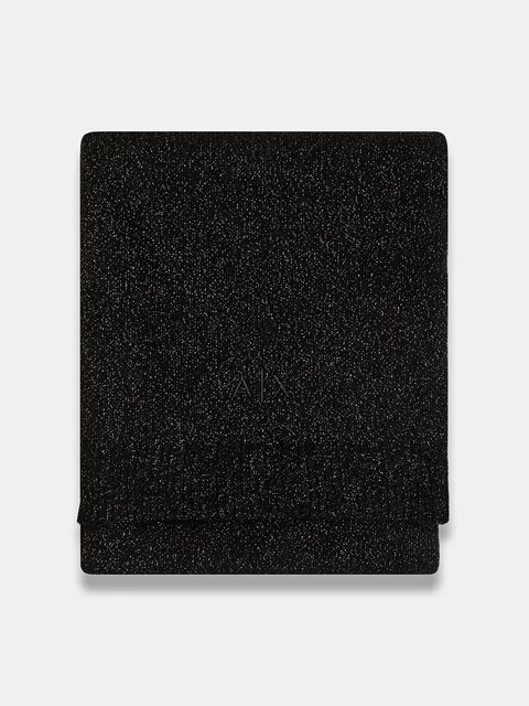 Armani Exchange szalik z dodatkiem wełny damski kolor czarny XW001520 AF16181 - zdjęcie produktu nr 2