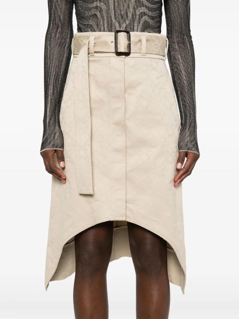 Givenchy monogram 72 asymmetric midi skirt - Neutrals