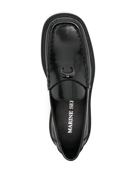 Marine Serre 50mm leather loafers - Black