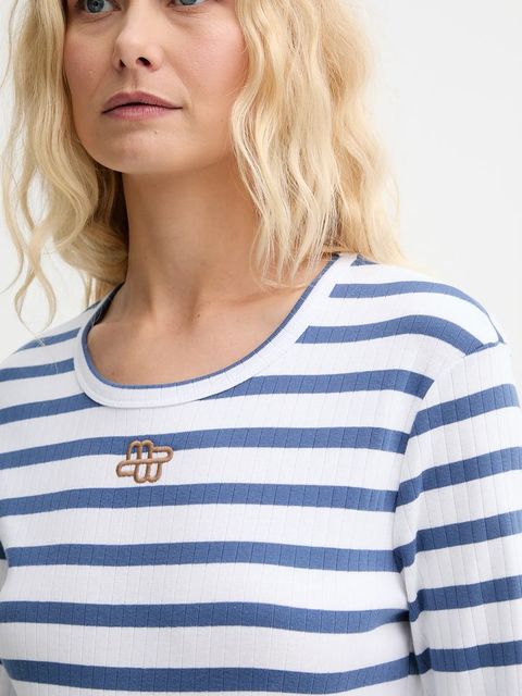 MUNTHE longsleeve bawełniany POTE kolor niebieski 252110225264