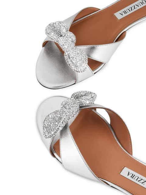 Aquazzura Very Bow Tie Crystal sandals - Grey - zdjęcie produktu nr 2