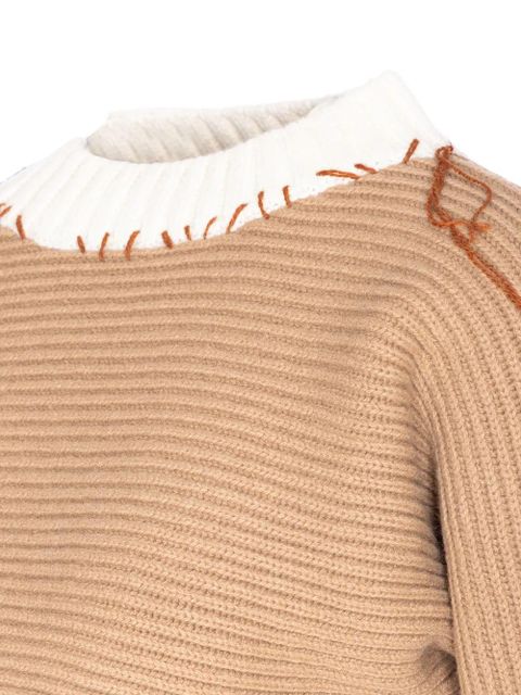 Marni asymmetrical knitted crop sweater - Neutrals - zdjęcie produktu nr 2