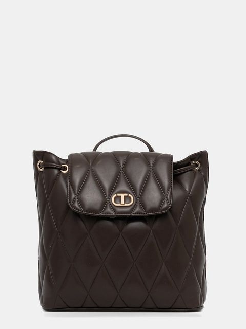 Twinset plecak damski kolor brązowy duży gładki 252TB7055 - zdjęcie produktu nr 1