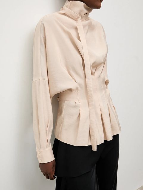 Answear.LAB bluzka damska kolor beżowy gładka