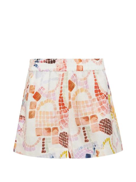 Marie Oliver Monte mosaic-print shorts - White - zdjęcie produktu nr 1