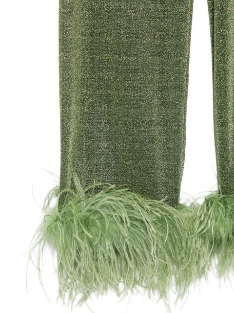 Oséree Lumiere Plumage straight trousers - Green
