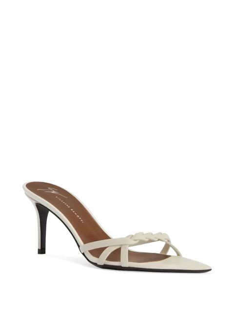 Giuseppe Zanotti Intrigo Braid 70 braided strips mules - White - zdjęcie produktu nr 2