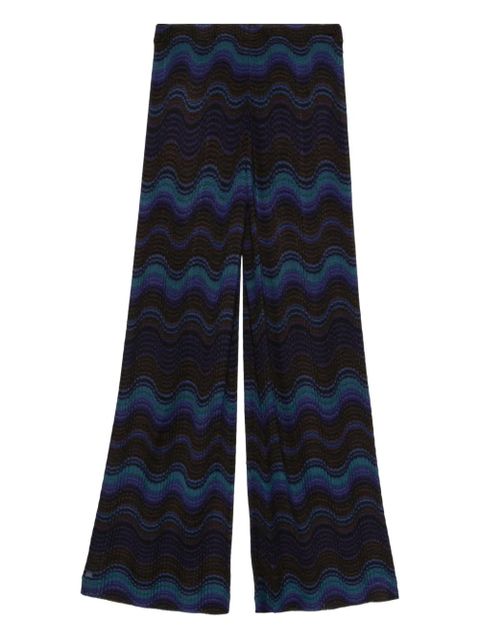 Missoni wave-pattern trousers - S91R7 BLUE & BROWN