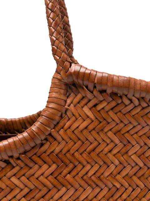 DRAGON DIFFUSION woven basket handle backpack - Brown