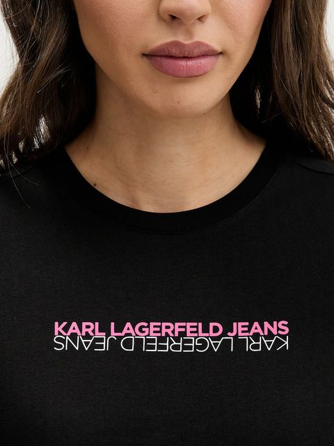 Karl Lagerfeld Jeans t-shirt bawełniany damski kolor czarny B1W17053