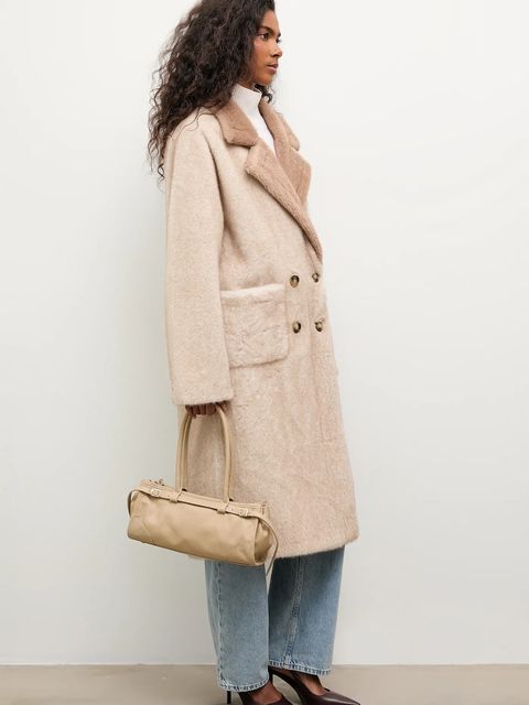 Answear.LAB płaszcz kolor beżowy