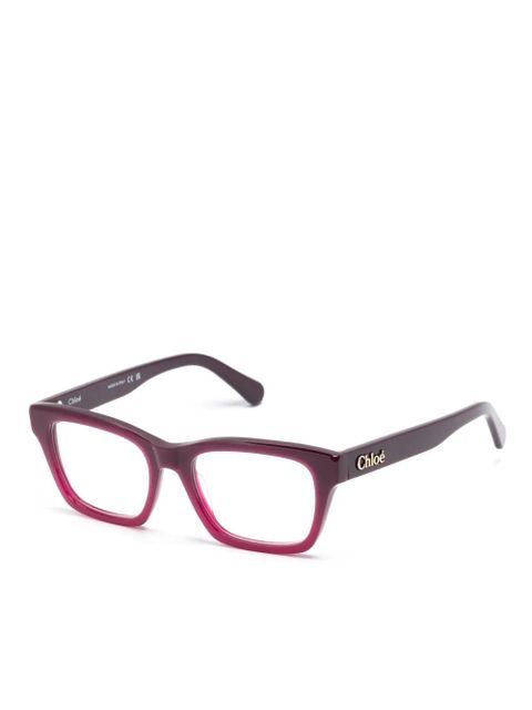 Chloé Eyewear rectangle-frame glasses - Purple - zdjęcie produktu nr 2