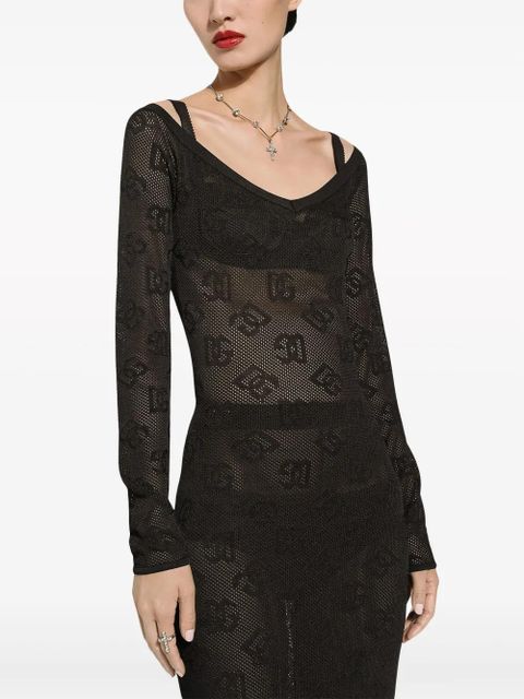 Dolce & Gabbana crystal-embellished cross-pendant necklace - Silver