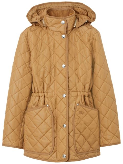 Burberry diamond-quilted hooded jacket - Neutrals - zdjęcie produktu nr 1