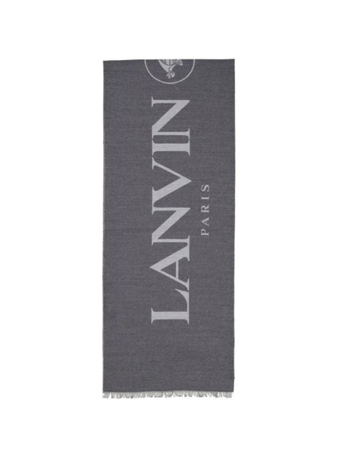 Lanvin logo-print silk scarf - Grey - zdjęcie produktu nr 1