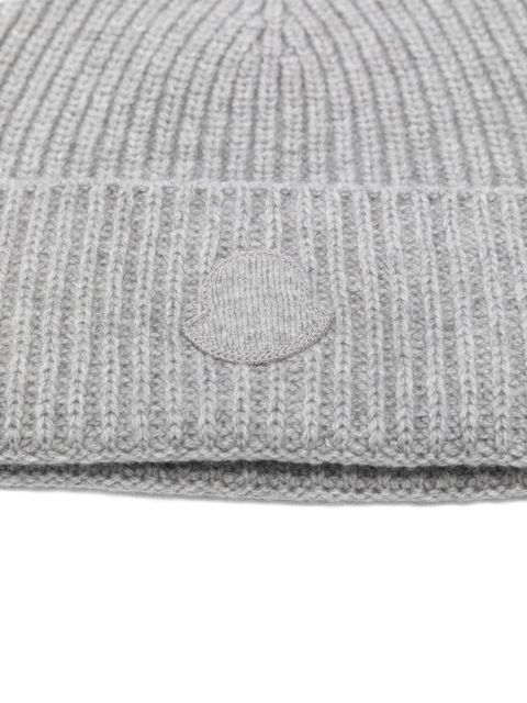 Moncler cashmere logo-patch beanie - Grey