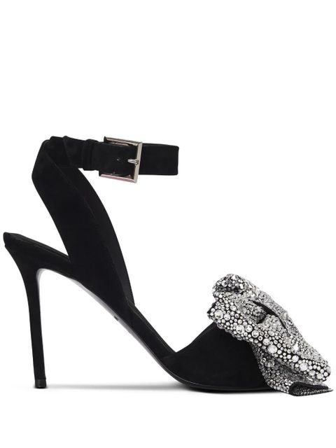 Balmain 95mm Ruby rhinestone-embellished sandals - Black - zdjęcie produktu nr 1