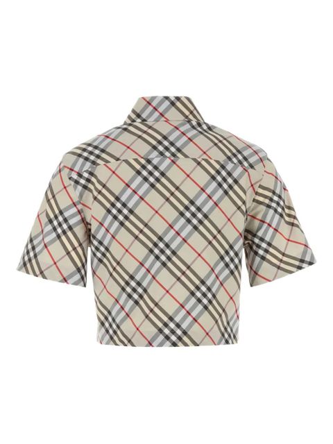 Burberry check-pattern short-sleeves shirt - Neutrals - zdjęcie produktu nr 2