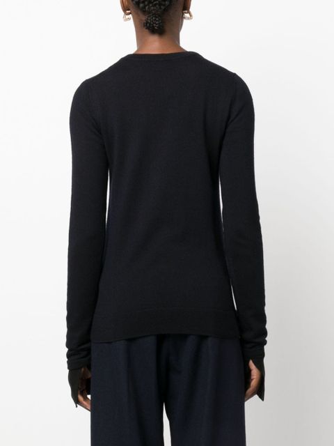 TOTEME crew-neck thumbslot jumper - Blue