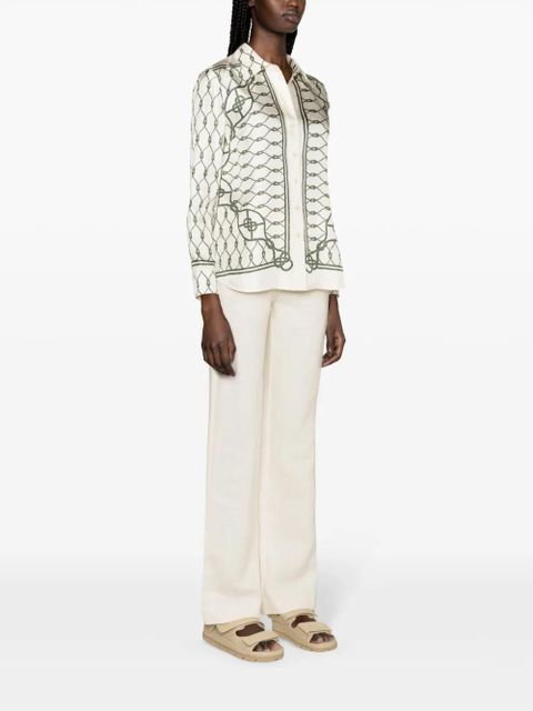 Tory Burch knot-print silk shirt - Neutrals