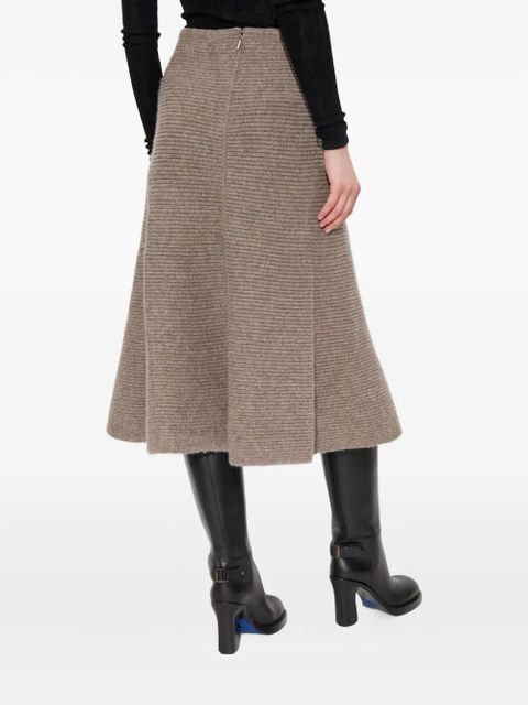 Burberry ribbed-knit flared skirt - Neutrals