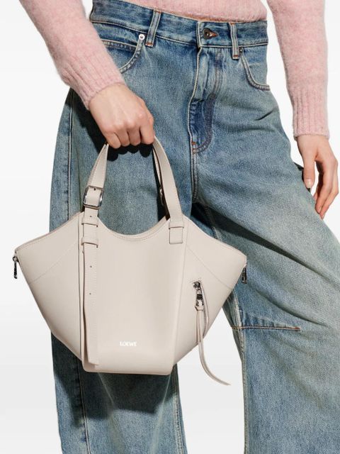 LOEWE Hammock Flip leather tote bag - White