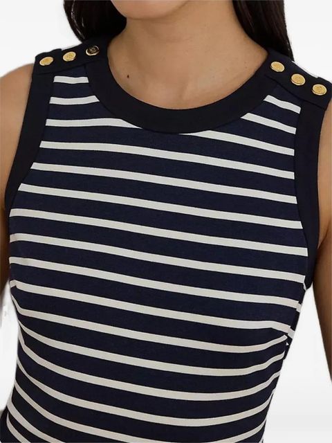 Lauren Ralph Lauren striped button dress - Blue