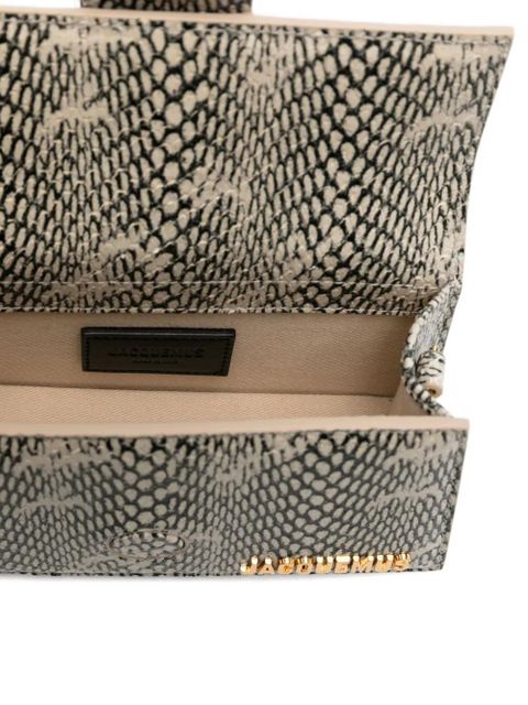 Jacquemus Le Bambino snake-print tote bag - Neutrals
