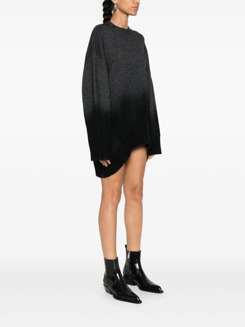 The Attico ribbed-knit mini dress - Grey