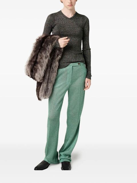 Miu Miu long-sleeves ribbed sweater - Grey - zdjęcie produktu nr 2