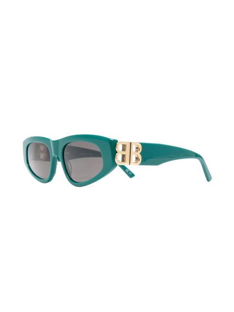 Balenciaga Eyewear logo-plaque cat-eye sunglasses - Green - zdjęcie produktu nr 2
