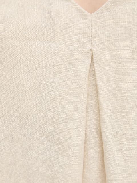 United Colors of Benetton sukienka lniana kolor beżowy mini rozkloszowana 4AGHDV0AX