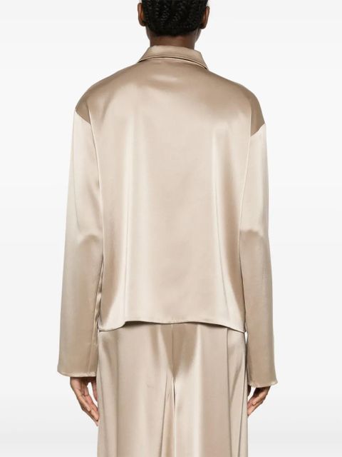 Nanushka satin polo top - Neutrals - zdjęcie produktu nr 2