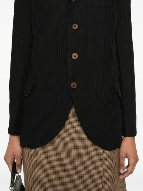 Comme Des Garçons ribbed single-breasted blazer - Black