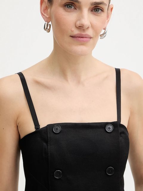 Karl Lagerfeld kombinezon z dodatkiem lnu TAILORED JUMPSUIT