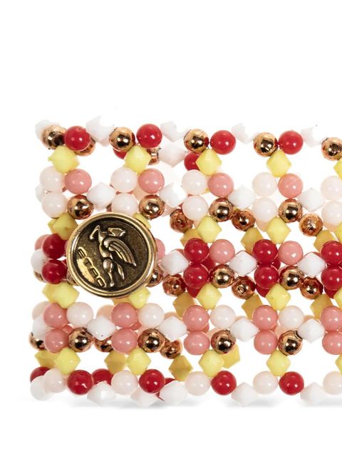ETRO beaded logo-plaque head band - Red