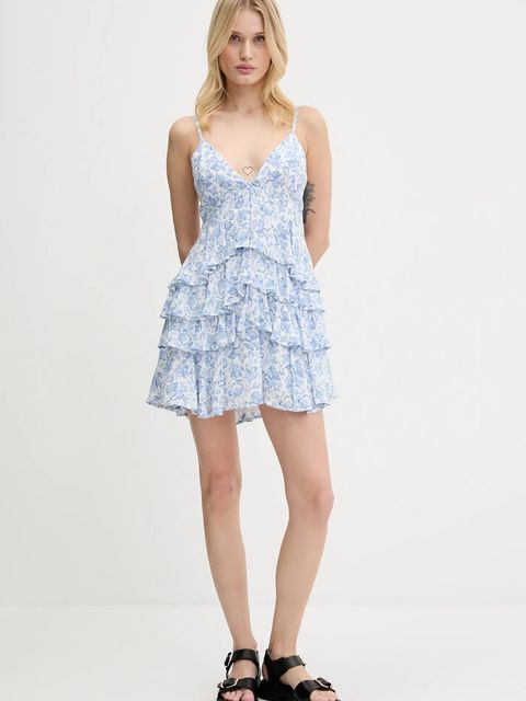 Hollister Co. sukienka kolor biały mini rozkloszowana KI359-5239