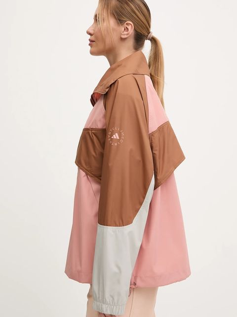 adidas by Stella McCartney kurtka kolor różowy przejściowa oversize JX4334