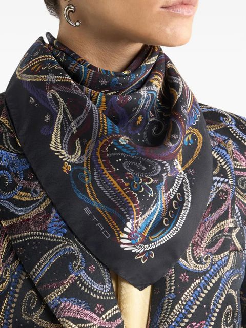 ETRO paisley-print silk scarf - Black