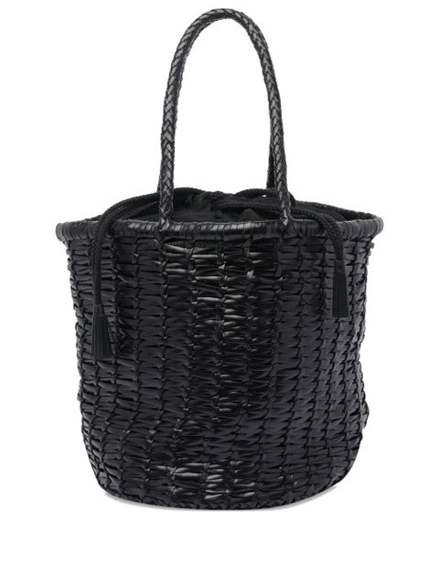 DRAGON DIFFUSION braided-leather bucket bag - Black - zdjęcie produktu nr 1